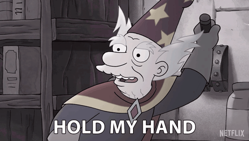Cartoon Character Saying Hold My Hand Netflix Logo