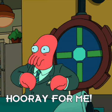 Cartoon Character Saying Hooray