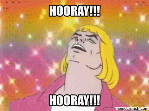 Cartoon Character Saying Hooray