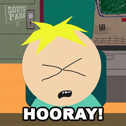 Cartoon Character Saying Hooray