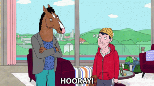 Cartoon Character Saying Hooray