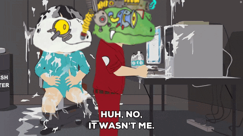 Cartoon Character Saying Huh No It Wasn't Me