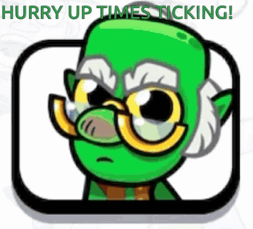 Cartoon Character Saying Hurry Up Times Ticking