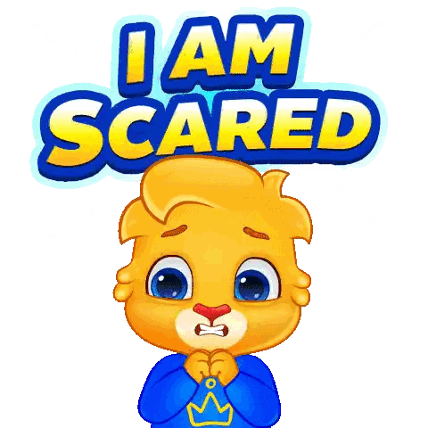 Cartoon Character Saying I Am Scared with Folded Hands
