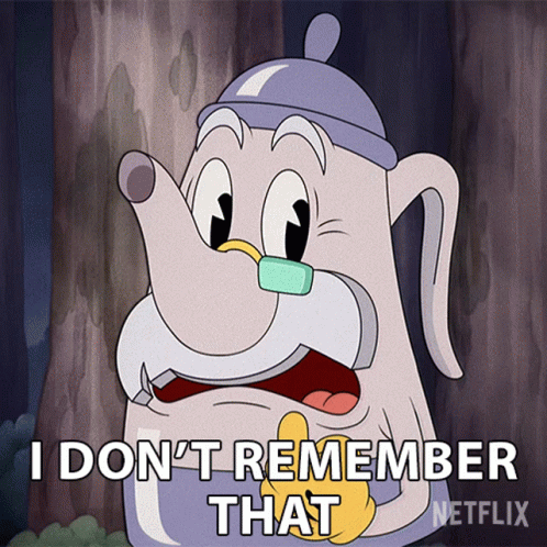 Cartoon Character Saying I Don't Remember That GIF