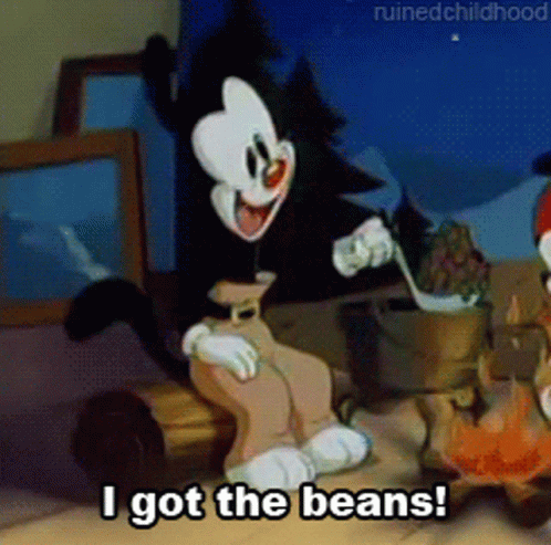 Cartoon Character Saying I Got The Beans