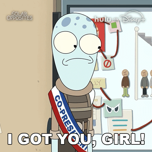 Cartoon Character Saying I Got You Girl