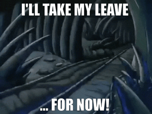 Cartoon Character Saying I'll Take My Leave