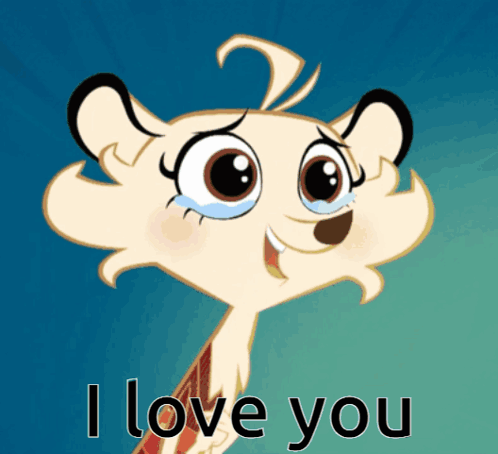 Cartoon Character Saying I Love You with Tears