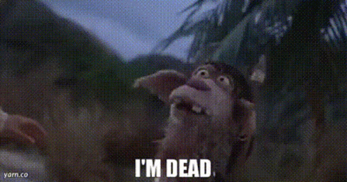 Cartoon Character Saying I'm Dead