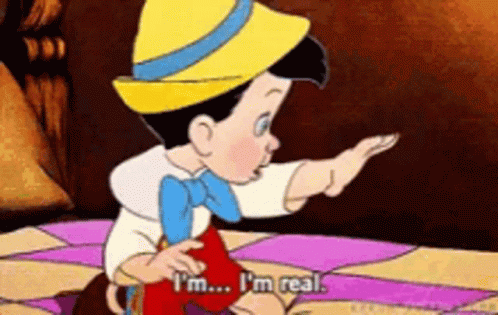 Cartoon Character Saying I'm... I'm Real
