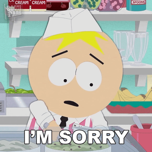 Cartoon Character Saying I'm Sorry