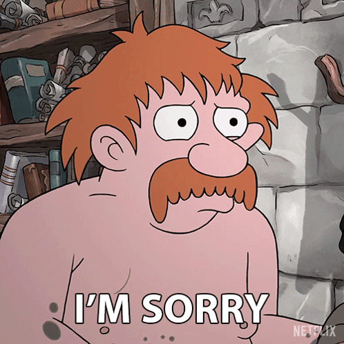 Cartoon Character Saying I'm Sorry