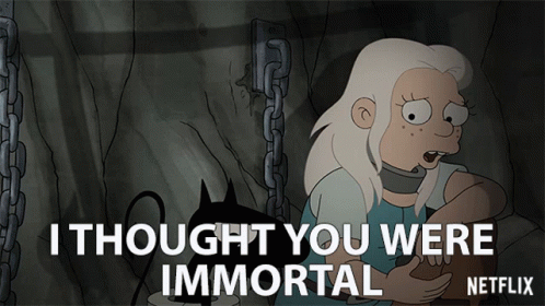 Cartoon Character Saying I Thought You Were Immortal Cave GIF