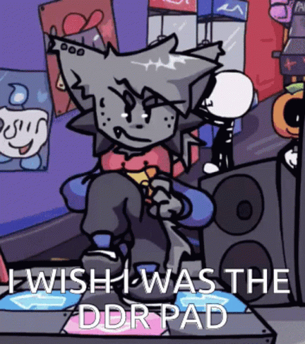 Cartoon Character Saying I Wish I Was the DDR Pad