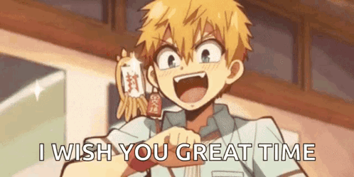 Cartoon Character Saying I Wish You Great Time GIF