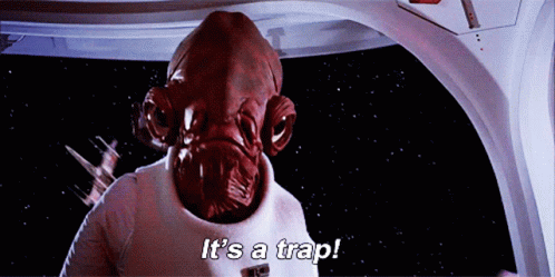 Cartoon Character Saying It's a Trap