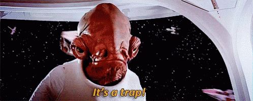 Cartoon Character Saying Its a Trap