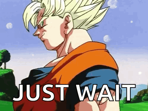 Cartoon Character Saying Just Wait