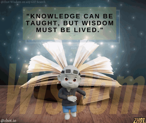 Cartoon Character Saying Knowledge Can Be Taught GIF