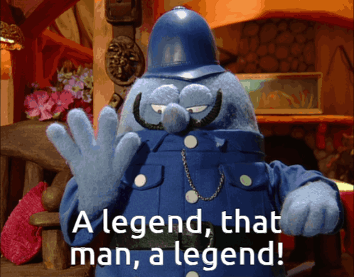 Cartoon Character Saying Legend That Man, A Legend GIF