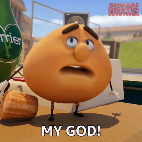 Cartoon Character Saying My God