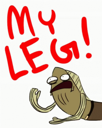 Cartoon Character Saying My Leg