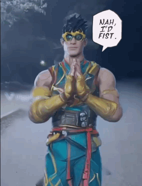 Cartoon Character Saying Nah I'd Fist