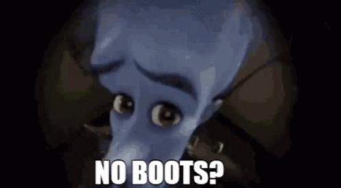 Cartoon Character Saying No Boots