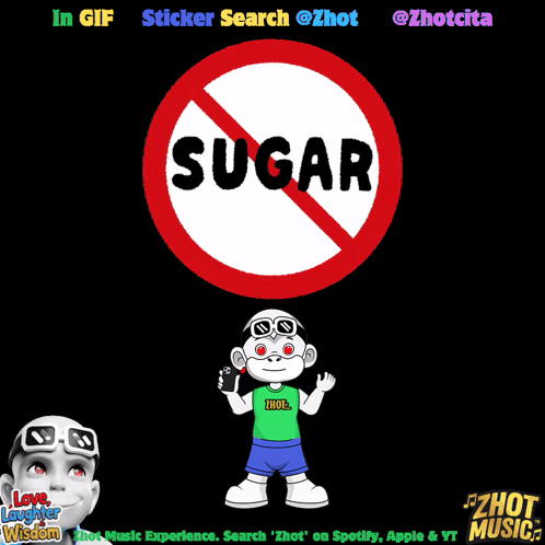 Cartoon Character Saying No Sugar