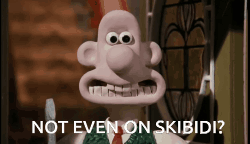 Cartoon Character Saying Not Even on Skibidi