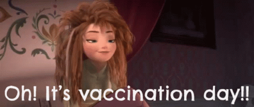 Cartoon Character Saying Oh It's Vaccination Day