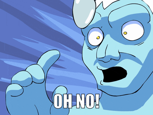 Cartoon Character Saying Oh No Blue Background