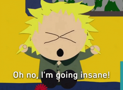 Cartoon Character Saying Oh No I'm Going Insane