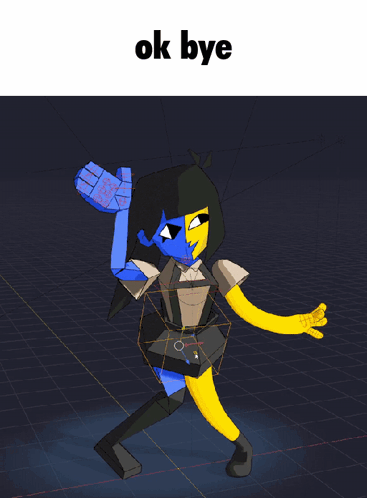 Cartoon Character Saying Ok Bye