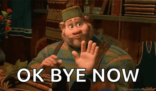 Cartoon Character Saying Ok Bye Now