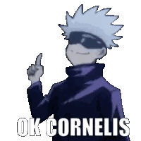 Cartoon Character Saying Ok Cornelis and Pointing Up