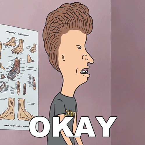 Cartoon Character Saying Okay in Front of Foot Diagram