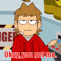 Cartoon Character Saying Okay You Got Me Holding Remote Control