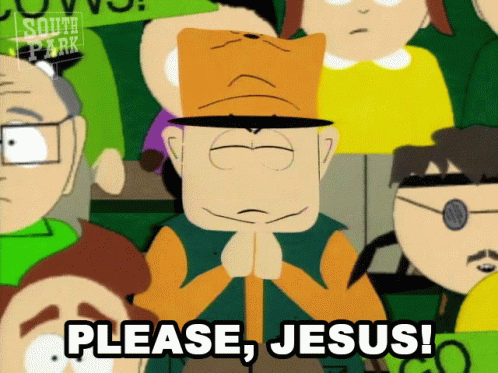 Cartoon Character Saying Please Jesus in Crowd