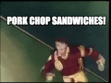 Cartoon Character Saying Pork Chop Sandwiches GIF