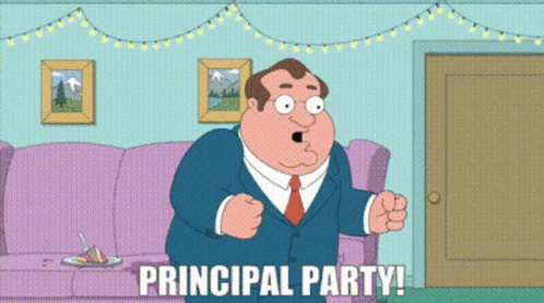 Cartoon Character Saying Principal Party GIF