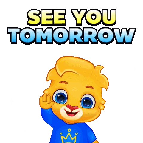Cartoon Character Saying See You Tomorrow With Crown