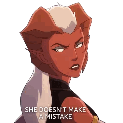 Cartoon Character Saying She Doesn't Make Mistake
