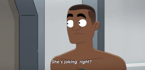 Cartoon Character Saying She's Joking