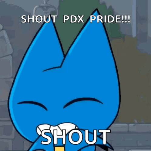 Cartoon Character Saying Shout Pdx Pride