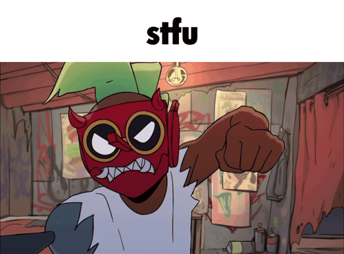Cartoon Character Saying STFU GIF