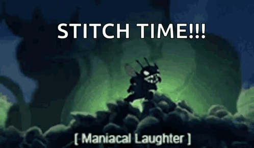 Cartoon Character Saying Stitch Time