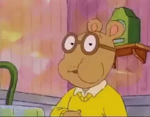 Cartoon Character Saying Tasty Near Green Clock GIF