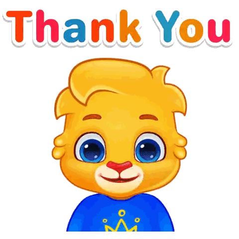 Cartoon Character Saying Thank You in Blue Shirt